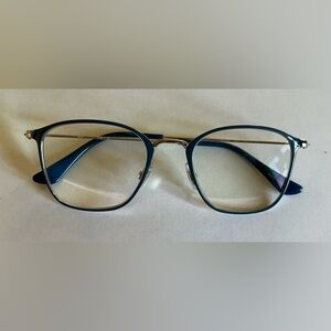 Rayban 6466 Eyeglass Frames - Polished Blue on Gunmetal